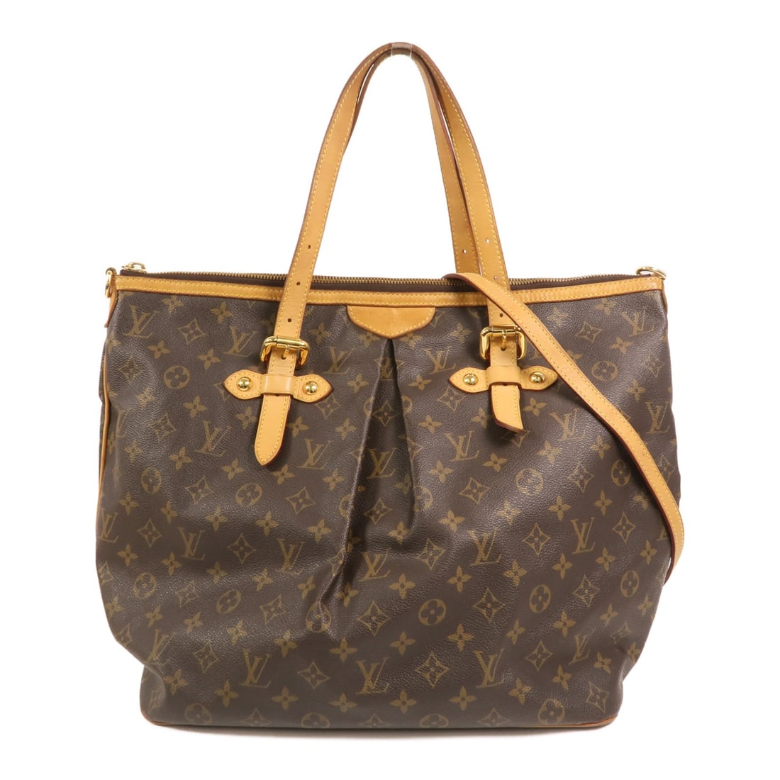 Louis Vuitton Palermo GM Monogram 2 Way Shoulder Bag Brown GHW: Louis Vuitton Palermo GM Monogram 2 Way Shoulder Bag Brown GHW This Louis Vuitton Palermo GM handbag features the iconic monogram brown PVC coated canvas and is designed for versatile use as a two-way