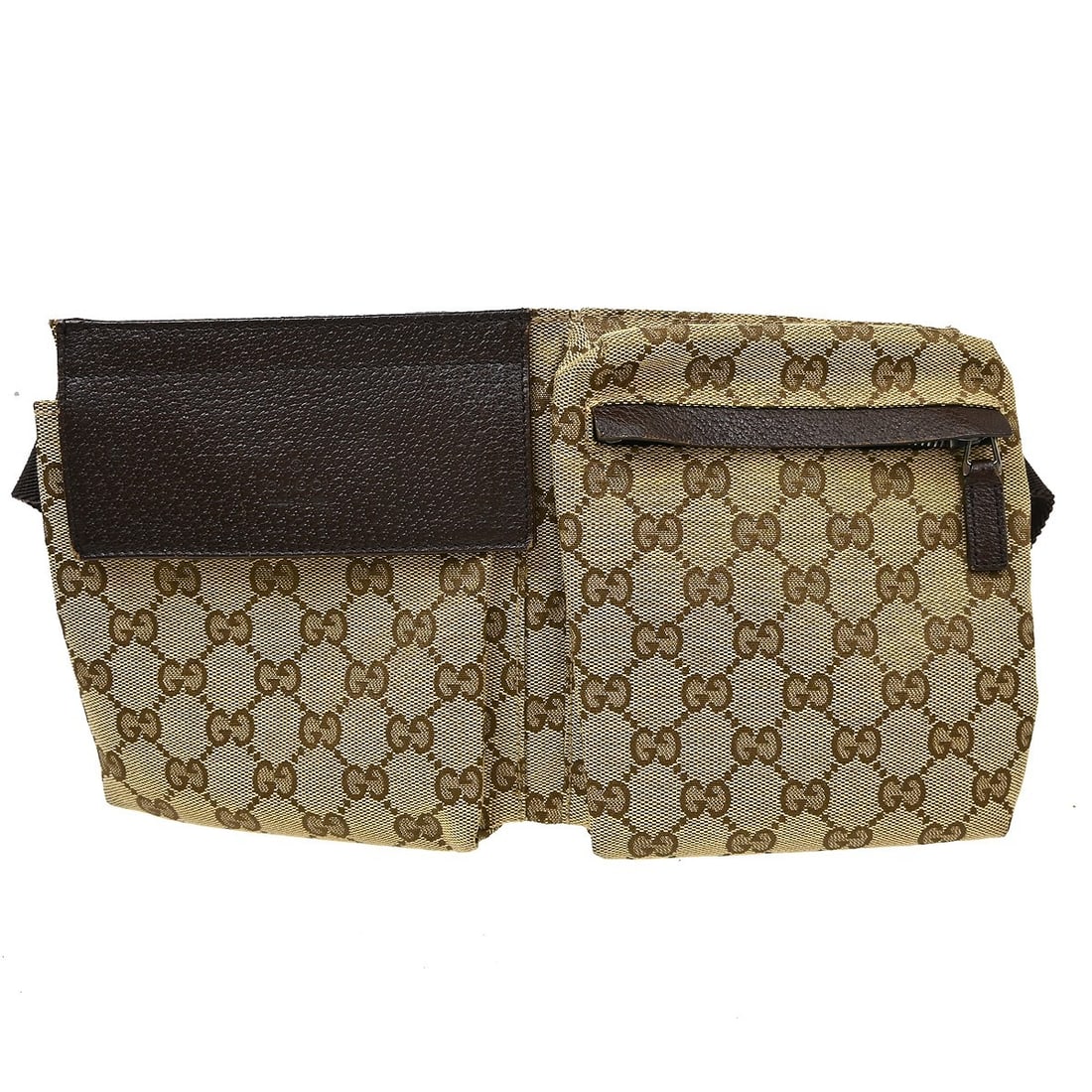 Gucci GG Canvas Leather Belt Bag Beige Black 28566: Gucci GG Canvas Leather Belt Bag Beige Black 28566 Gucci GG bum bag in beige canvas and leather with a compact belt bag silhouette. This women's casual bag features an exterior zipper pocket and an ad
