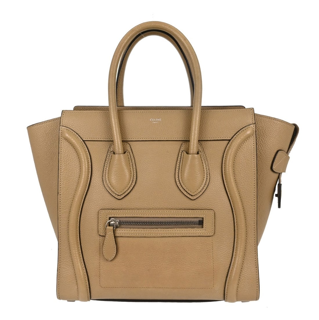 CELINE Micro Luggage Beige Leather Tote Bag Italy (1 of 13)