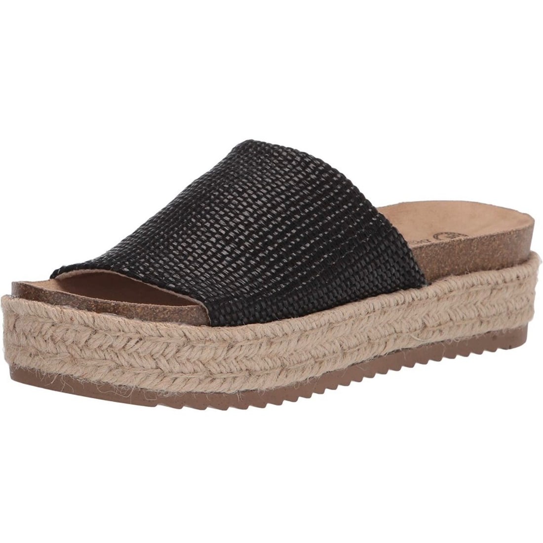 Bella Vita Women's Black Woven Platform Sandals Size 7 Slip On (1 of 8)