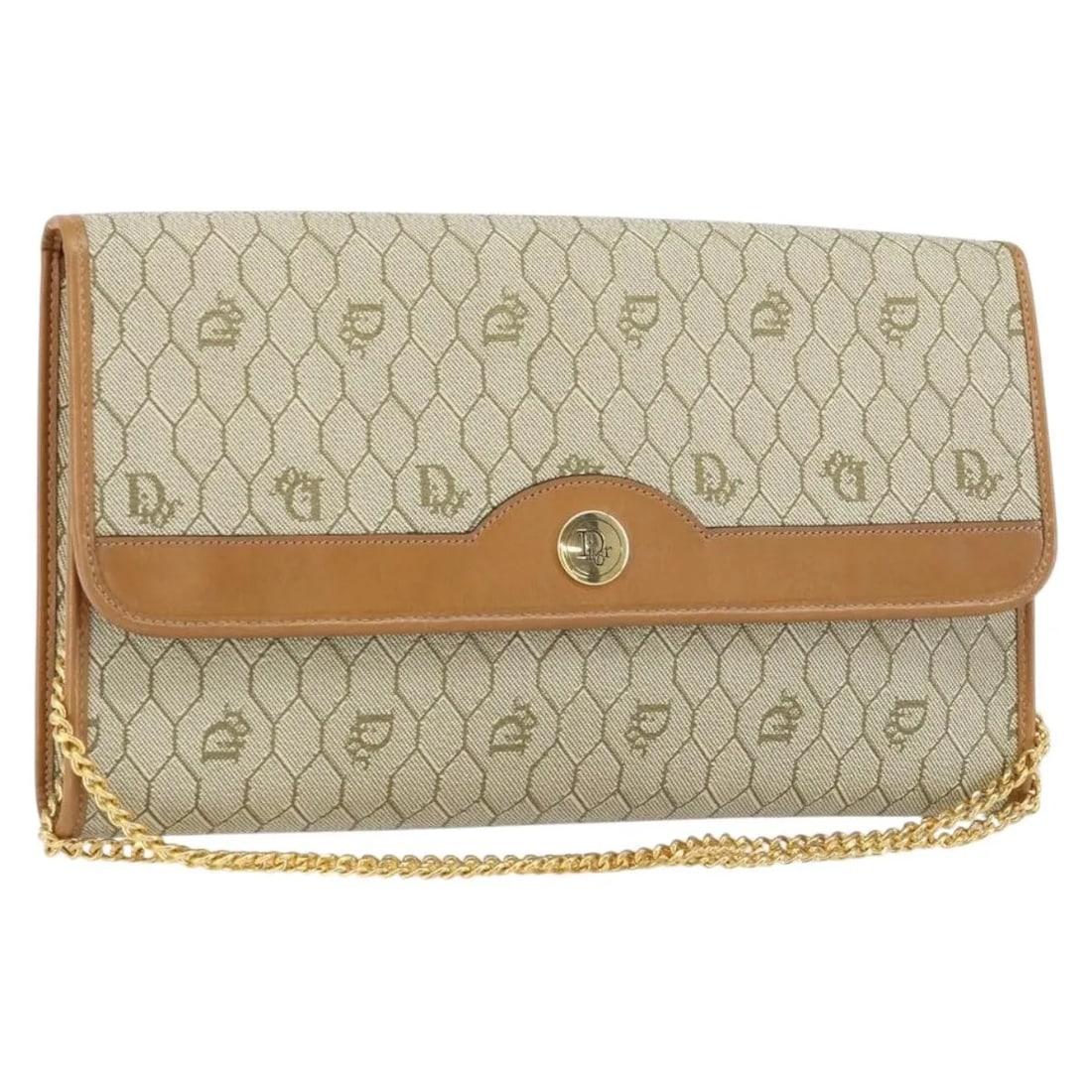 Christian Dior Honeycomb Canvas Shoulder Bag Beige 28cm: Christian Dior Honeycomb Canvas Shoulder Bag Beige 28cm This pre-owned Christian Dior vintage shoulder bag features the iconic honeycomb chain design crafted in beige canvas. Designed for females, it 