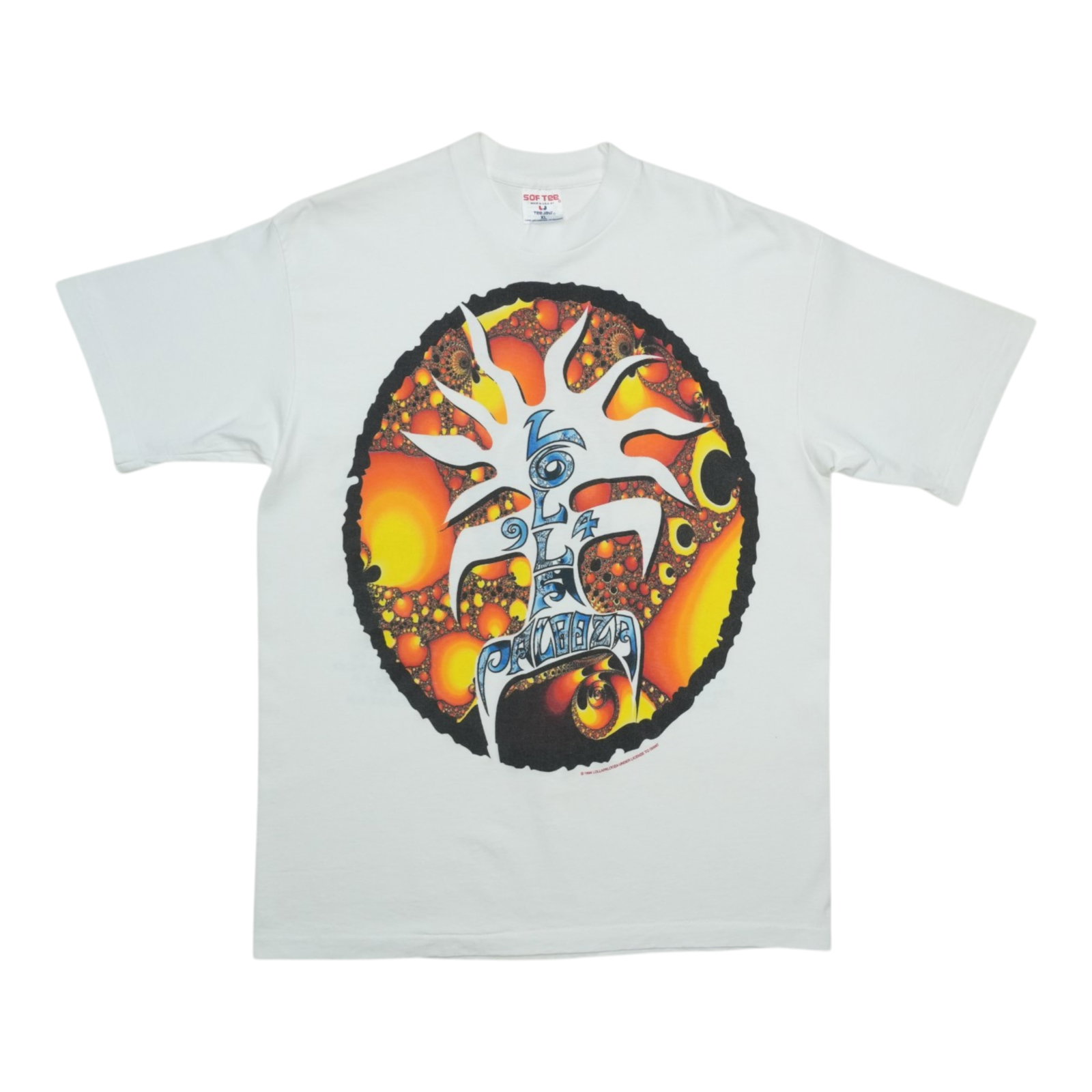 Vintage 1994 Lollapalooza White Cotton Concert T-Shirt XL: Vintage 1994 Lollapalooza White Cotton Concert T-Shirt XL This is an original vintage 1994 Lollapalooza shirt featuring both front and back graphics. Made from 100% cotton, the shirt comes in white an