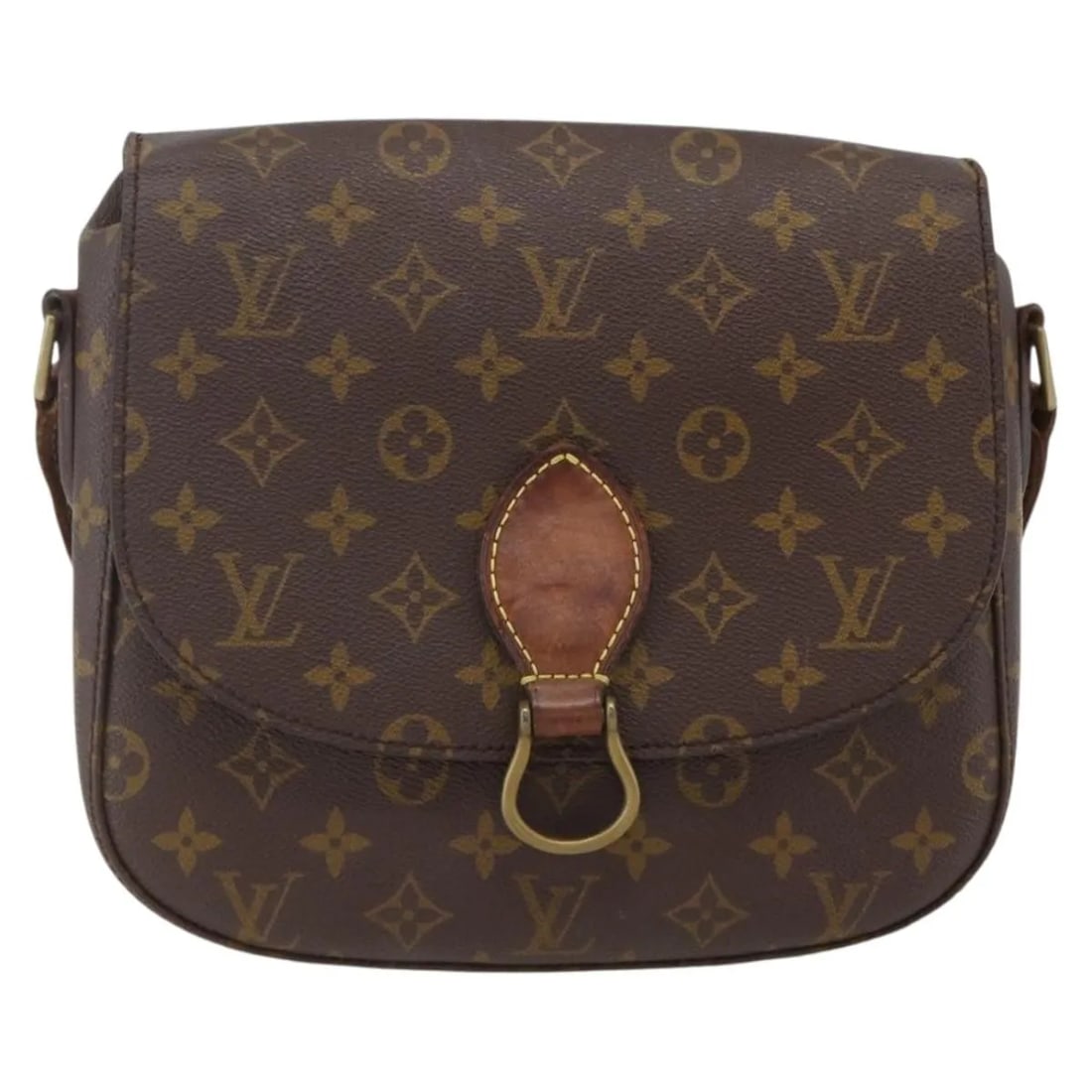 Louis Vuitton Saint Cloud Brown Canvas Shoulder Bag: Louis Vuitton Saint Cloud Brown Canvas Shoulder Bag A Louis Vuitton Saint Cloud shoulder bag in brown monogram canvas. This vintage piece is in fair, usable condition with visible wear throughout, inc