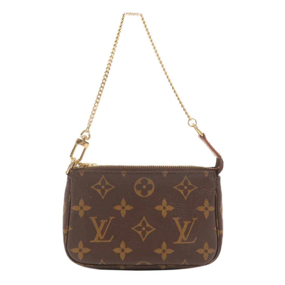 Louis Vuitton Monogram Mini Pochette Accessoires Brown GHW: Louis Vuitton Monogram Mini Pochette Accessoires Brown GHW This Louis Vuitton Mini Pochette Accessoires handbag features the iconic Monogram pattern in brown with gold-tone hardware. Crafted from