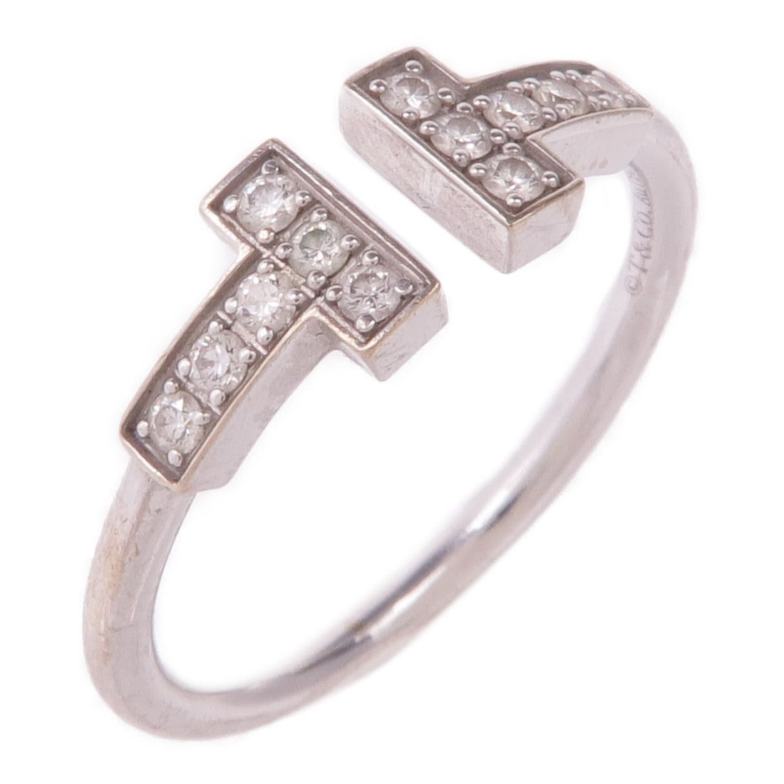 Tiffany Co T Wire Diamond Ring in 18K White Gold Size 6.5 (1 of 10)