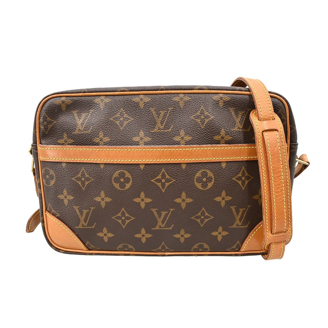 Louis Vuitton Trocadero 27 Monogram Canvas Crossbody Bag M51274: Louis Vuitton Trocadero 27 Monogram Canvas Crossbody Bag M51274 Vintage Louis Vuitton Trocadero 27 crossbody shoulder bag in brown Monogram canvas with leather strap and zip closure. This unisex bag f