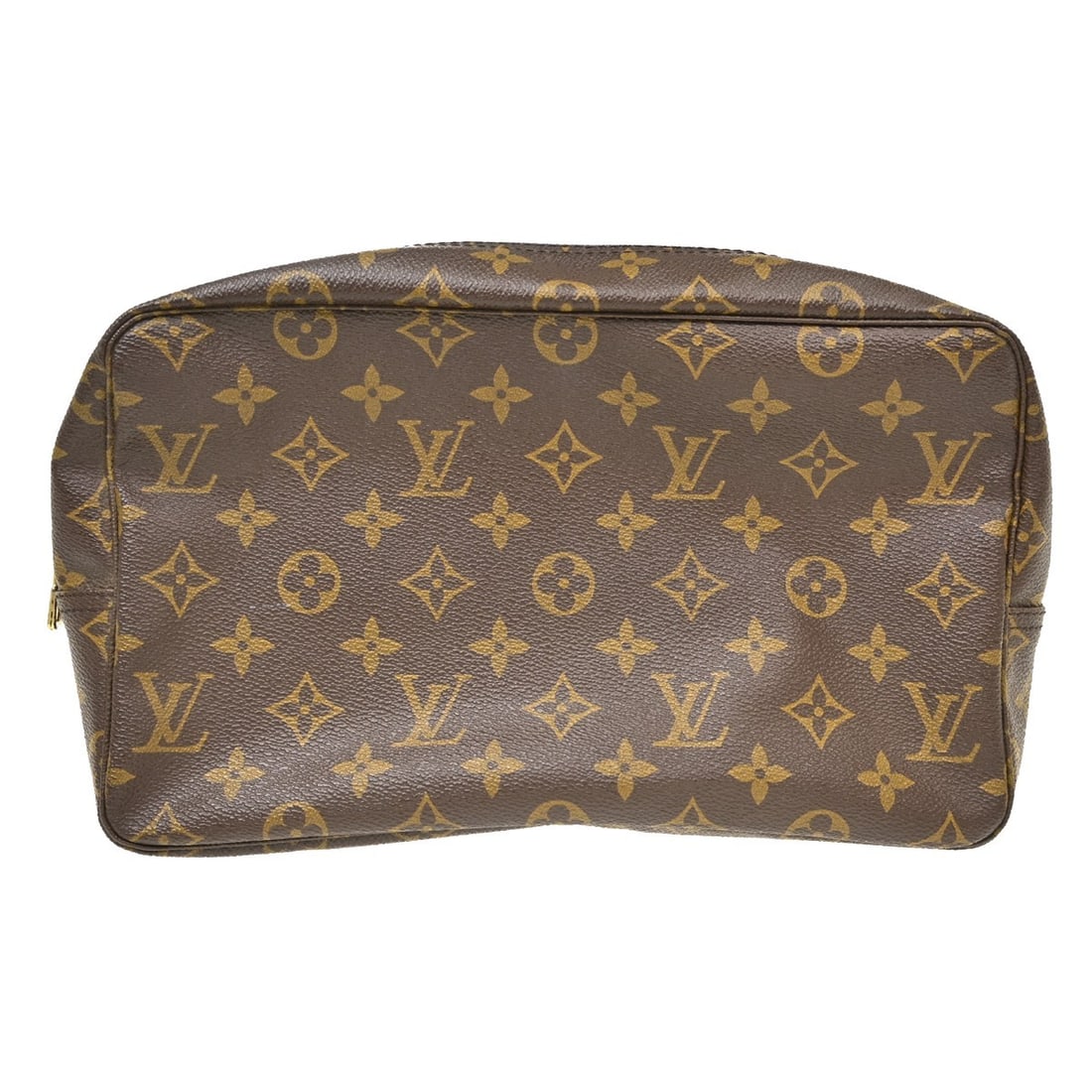 Louis Vuitton Trousse Toilette 28 Monogram Cosmetic Bag M47522: Louis Vuitton Trousse Toilette 28 Monogram Cosmetic Bag M47522 Vintage Louis Vuitton Trousse Toilette 28 cosmetic pouch in brown Monogram canvas with a zip closure and one interior pocket. The pouch s