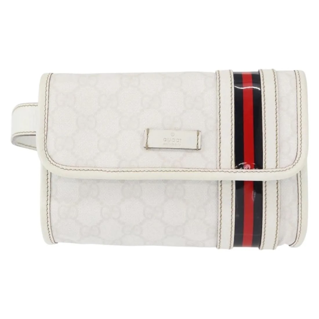 Gucci Sherry Line White Canvas Belt Bag for Women: Gucci Sherry Line White Canvas Belt Bag for Women This Gucci Sherry Line Waist Bag features white GG canvas and is designed for women. It is crafted in Italy and offers a practical and stylish option 