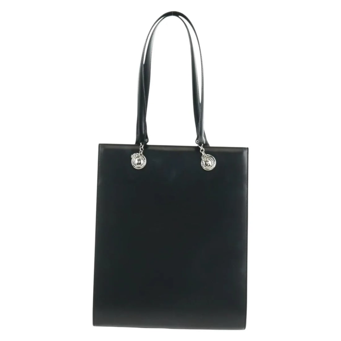 Cartier Panthere Black Leather Handbag 24cm x 29cm x 10cm: Cartier Panthere Black Leather Handbag 24cm x 29cm x 10cm This Cartier Panthere handbag is crafted from black leather, designed for female use. It features a sleek silhouette with subtle signs of wear