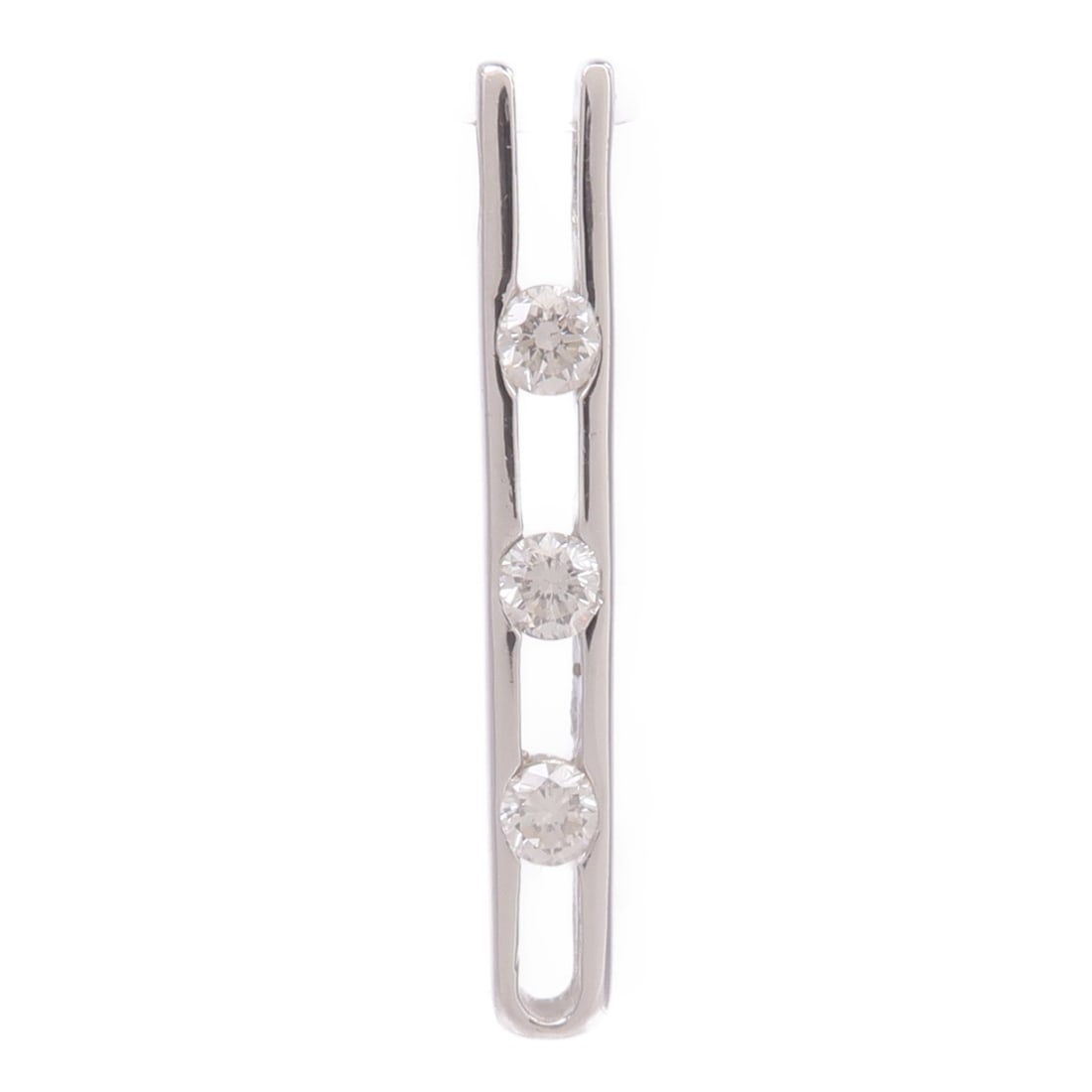 Diamond Pendant Top in 18K White Gold: Diamond Pendant Top in 18K White Gold This women's pendant top features a sparkling diamond set in 18K white gold. The design highlights a clear stone and white gold frame, offering an elegant accesso