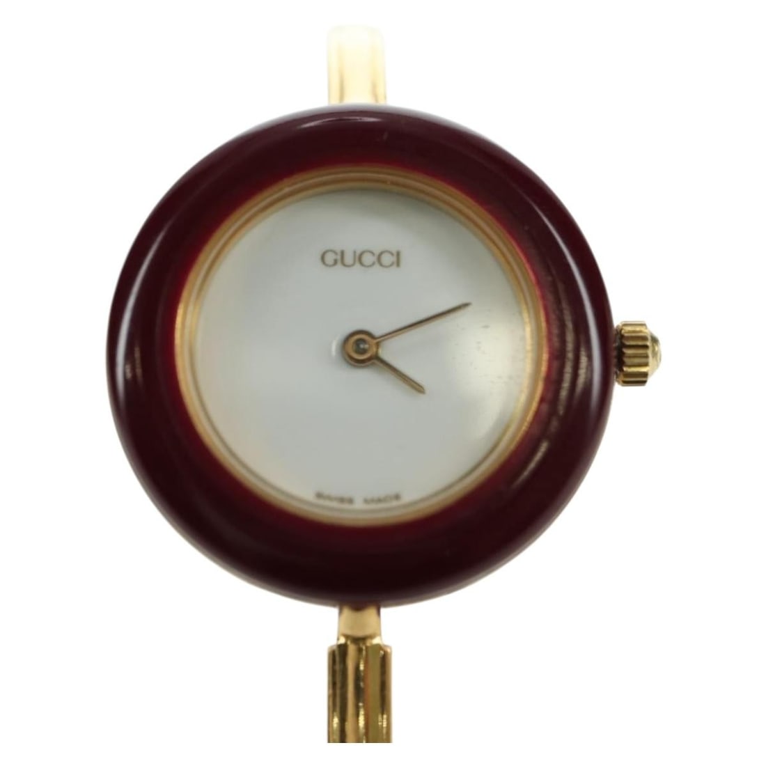 Gucci women's gold tone metal wristwatch Change Bezel Swiss made (1 of 13)