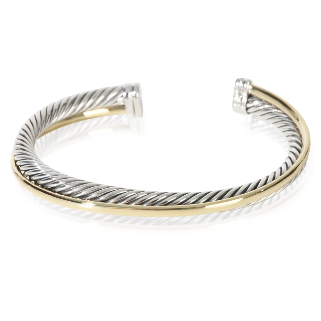 David Yurman 5mm Crossover Bracelet Yellow Gold Sterling Silver 6.5 in (1 of 5)