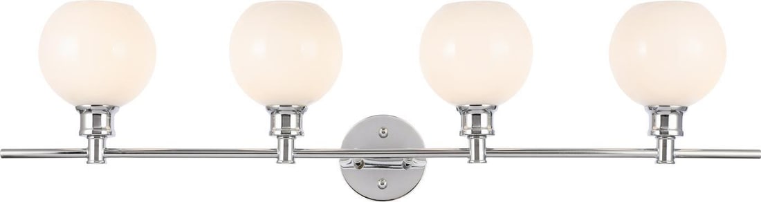 Elegant Lighting Collier Chrome Frosted White Wall Lamp: Elegant Lighting Collier Chrome Frosted White Wall Lamp Illuminate your space with the Collier Chrome and Frosted White Wall Light, a perfect blend of traditional and modern design. This elegant wall 