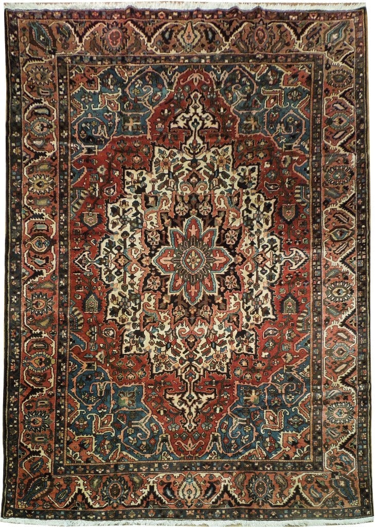 Large 11.3 x 15.7 Multi-Color Antique Persian Bakhtiari Rug: Large 11.3 x 15.7 Multi-Color Antique Persian Bakhtiari Rug Free continental US Shipping Introducing a captivating 11.3 x 15.7 feet Large Multi-Color Antique Persian Bakhtiari Rug, a timeless masterpi