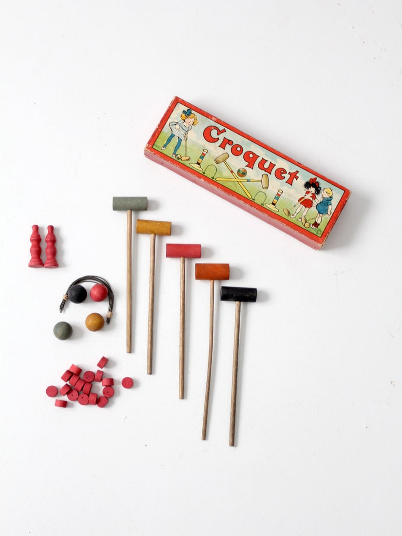 1930 Table Croquet Game Boxed Mini Set (1 of 6)