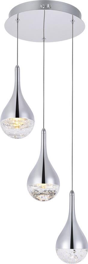 Elegant Lighting Adjustable Chrome Crystal Ceiling Light 3-Light UL-Listed (1 of 1)