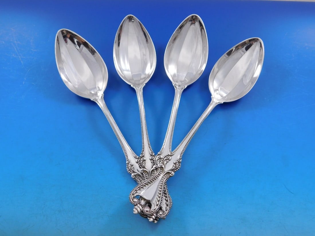 Towle Old Colonial Sterling Silver Serving Spoon Set of 4: Towle Old Colonial Sterling Silver Serving Spoon Set of 4 This set of four serving spoons features the classic Old Colonial pattern by Towle, crafted from high-quality sterling silver. Each spoon meas