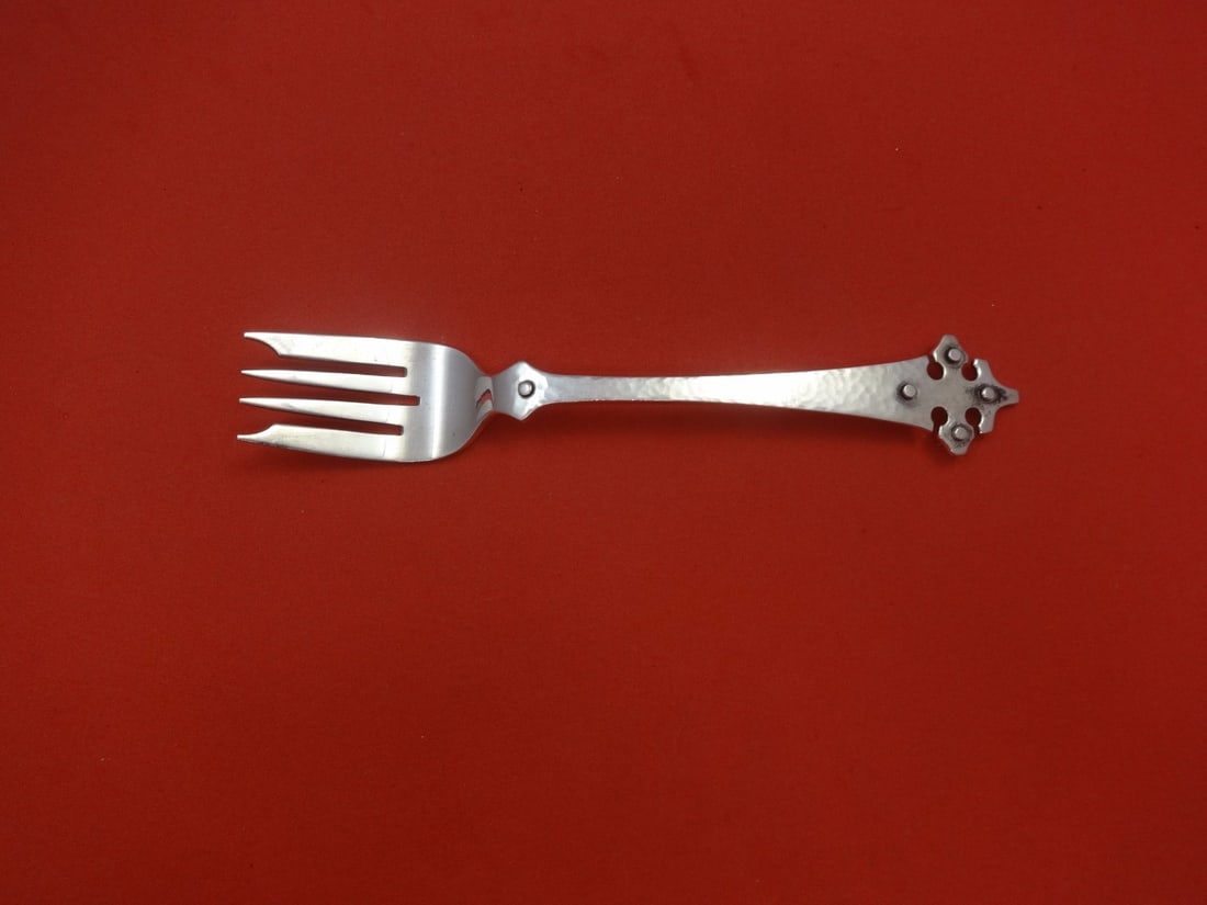 Old Newbury Crafters Crusader Sterling Silver Salad Fork 7.25 Inches (1 of 2)