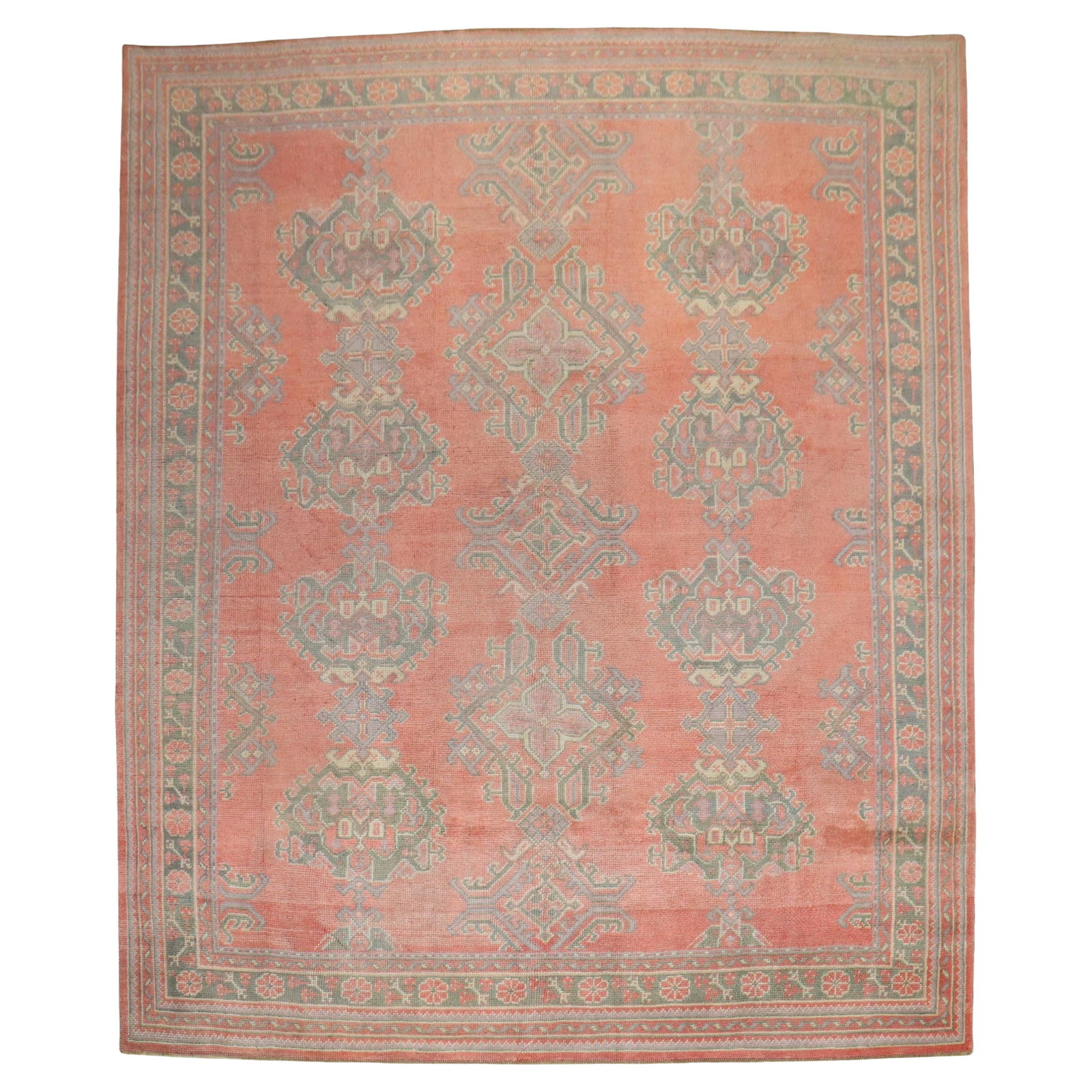 Zabihi Antique Oushak Rug Hand-Woven Wool Turkish 8'2" x 10' (1 of 9)