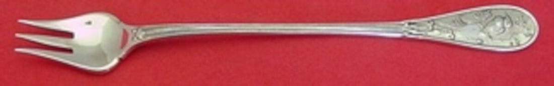 Tiffany & Co Japanese Sterling Silver Cocktail Fork 6 1/8": Tiffany & Co Japanese Sterling Silver Cocktail Fork 6 1/8" This exquisite cocktail fork from Tiffany & Co. showcases the renowned Japanese pattern, a striking example of the artistry in sterling silve