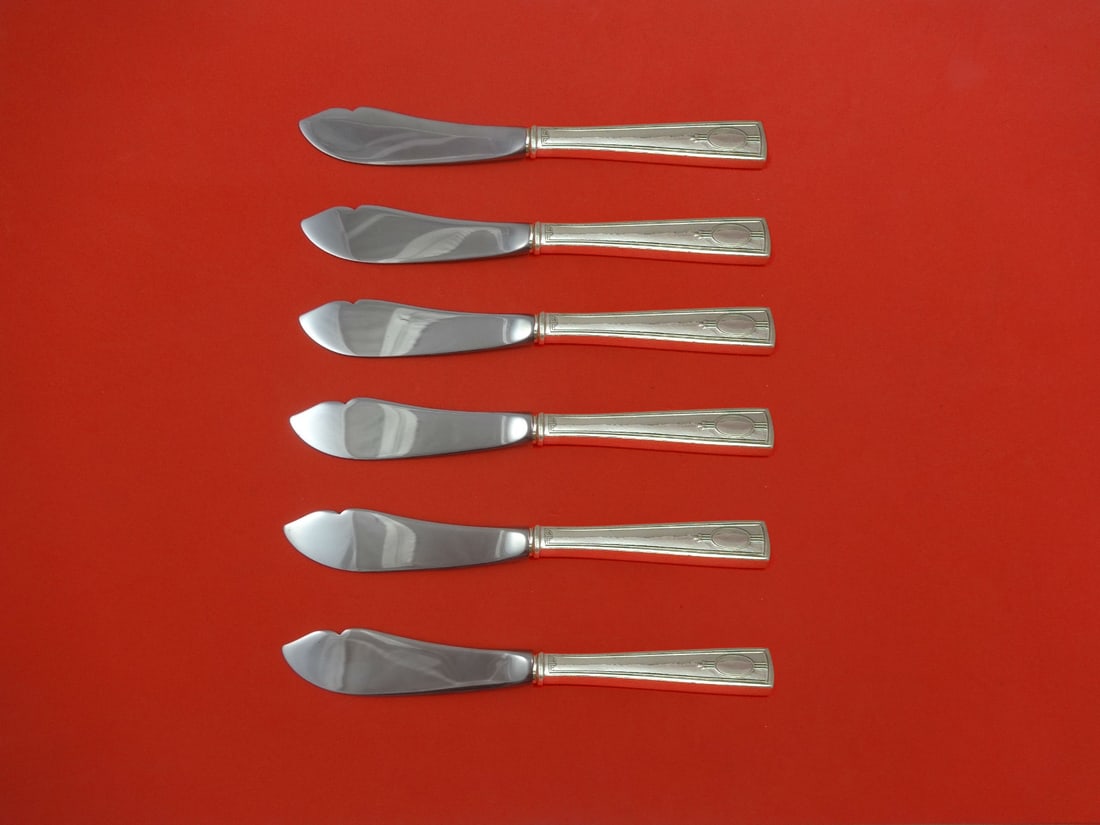 Wallace Carthage Sterling Silver Trout Knife Set 6pc Custom Made: Wallace Carthage Sterling Silver Trout Knife Set 6pc Custom Made Enhance your dining experience with this exquisite 6-piece trout knife set from the Carthage pattern by Wallace. Each knife features a 