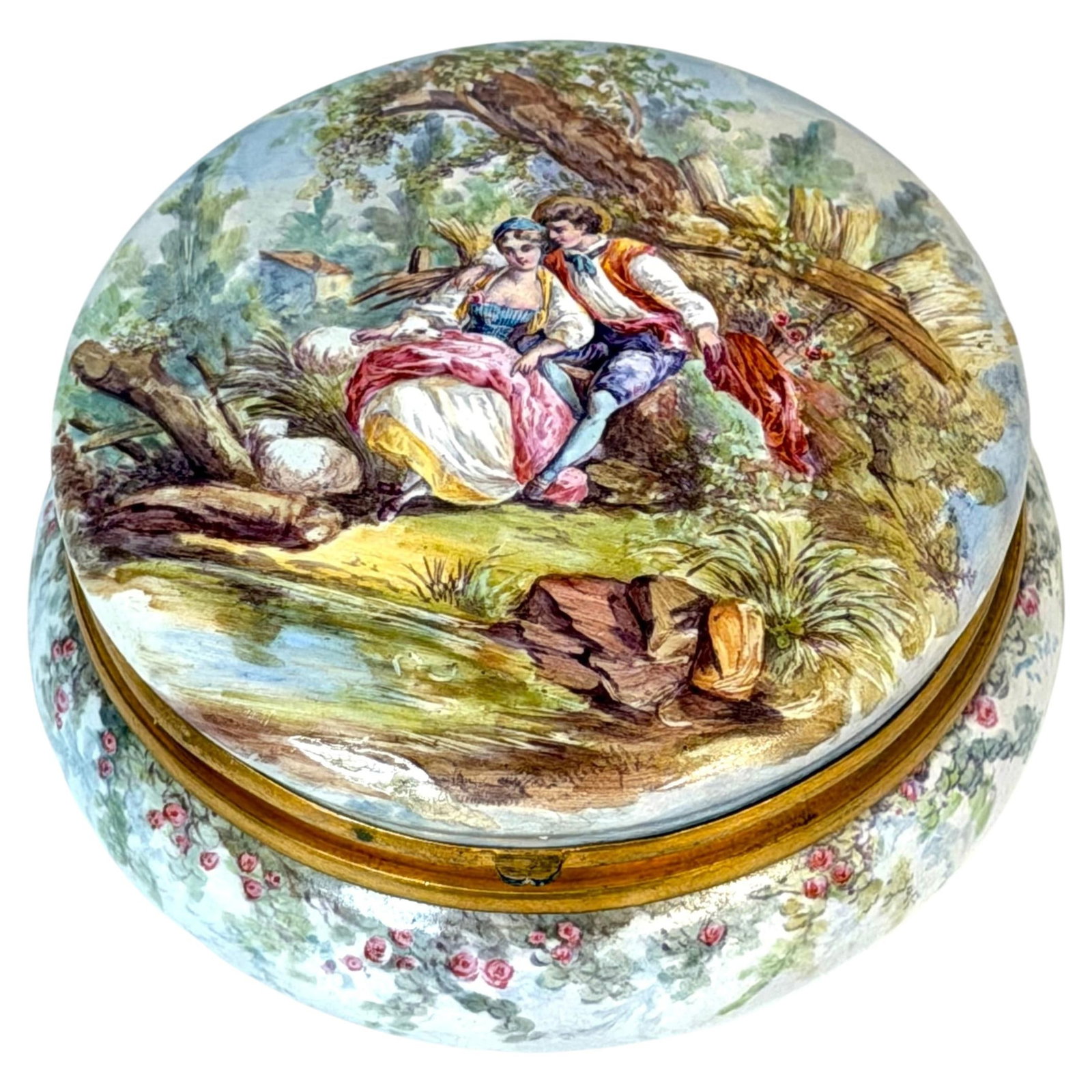 French Limoges Rococo Revival Enamel Dresser Box (1 of 14)