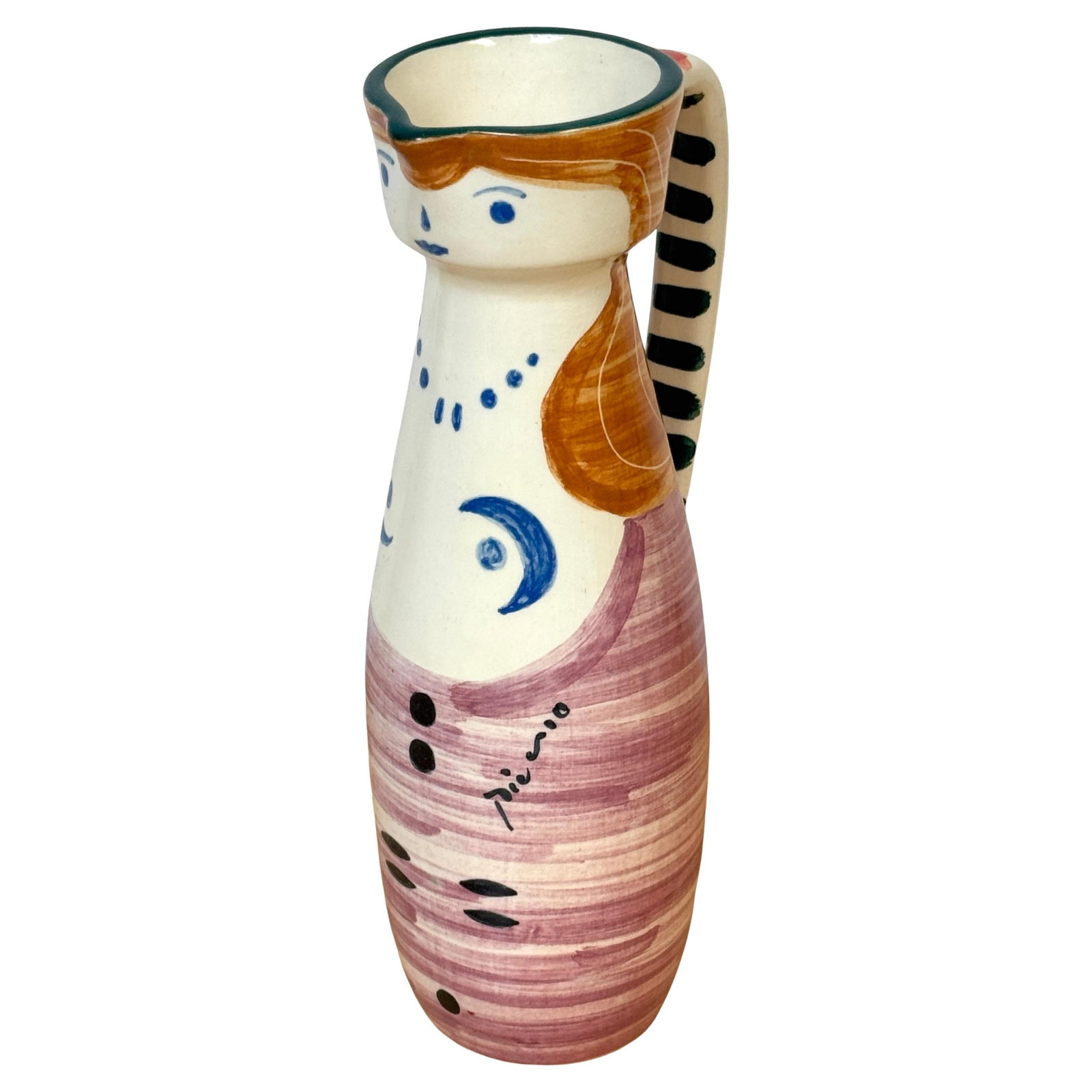 Limited Edition Padilla Picasso Portrait Vase 1994 Signed Mexico: Limited Edition Padilla Picasso Portrait Vase 1994 Signed Mexico This Stamped Edition Padilla Picasso Pottery Handled Portrait Vase is a stunning tribute to Pablo Picasso's iconic ceramic designs. Cre