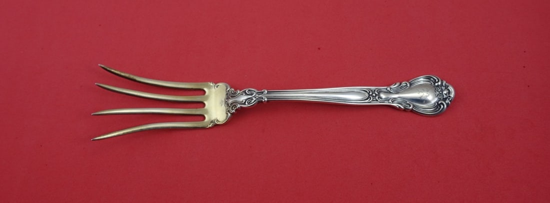 Gorham Chantilly Sterling Silver English Server 7 5/8" Gold Washed Splayed Tines (1 of 2)