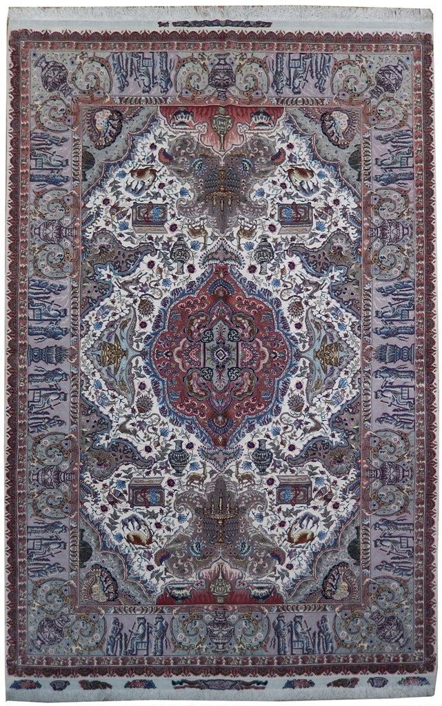Persian Tabriz Rug 6.6 x 10 ft Super Fine 70 Raj Wool Silk 500 KPSI (1 of 6)