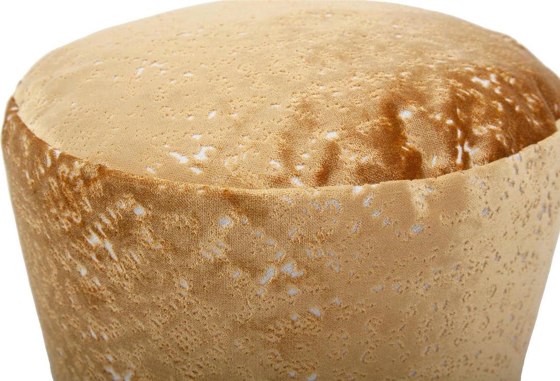 Howard Elliott Pisani Gold Round Pouf Transitional Design (1 of 4)