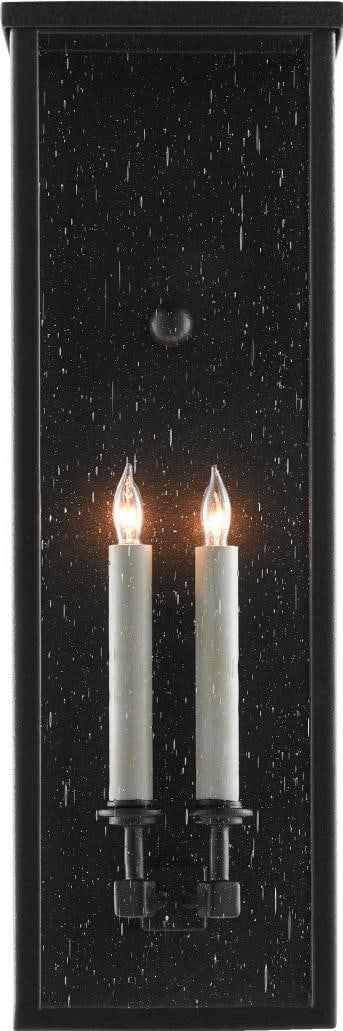 Currey Tanzy Outdoor Wall Sconce Midnight Finish UL-Listed Weather Resistant: Currey Tanzy Outdoor Wall Sconce Midnight Finish UL-Listed Weather Resistant Illuminate your outdoor spaces with the Tanzy Weather-Resistant Wall Light Fixture. This stylish outdoor wall sconce featur
