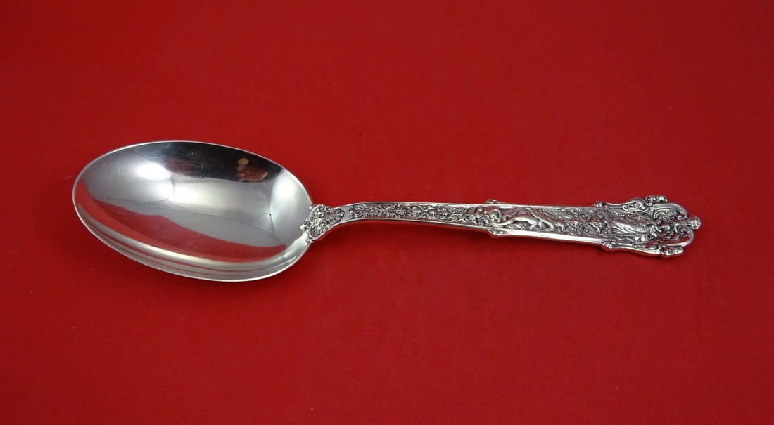 Sterling Silver Vegetable Spoon Coligni Pattern by Gorham 9 Inch (1 of 2)