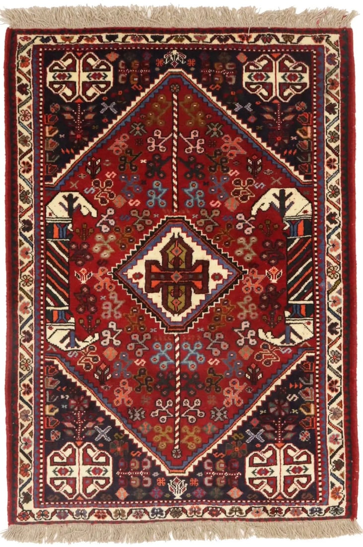 Handmade Wool Rug 3'5 x 5' Tribal Equestrian Design Eco Friendly (1 of 16)