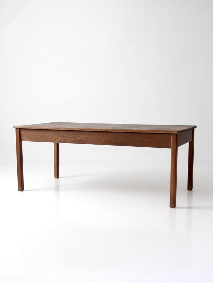 Oak Schoolhouse Table 60.25 inch Wide Antique Work Surface (1 of 17)