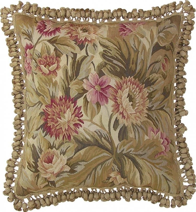 Provence Home Aubusson Floral Wool Pillow Velvet Back 22x22 (1 of 1)