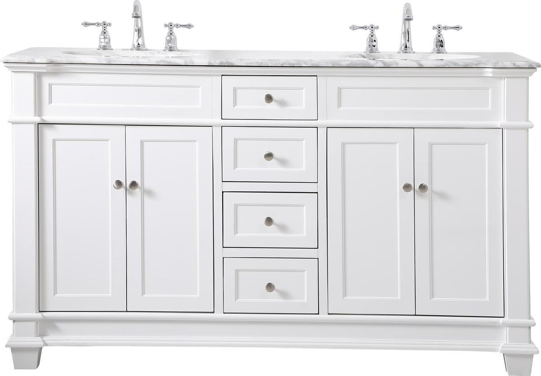 Elegant Lighting Transitional Double Vanity Brushed Steel Finish 60W (1 of 1)