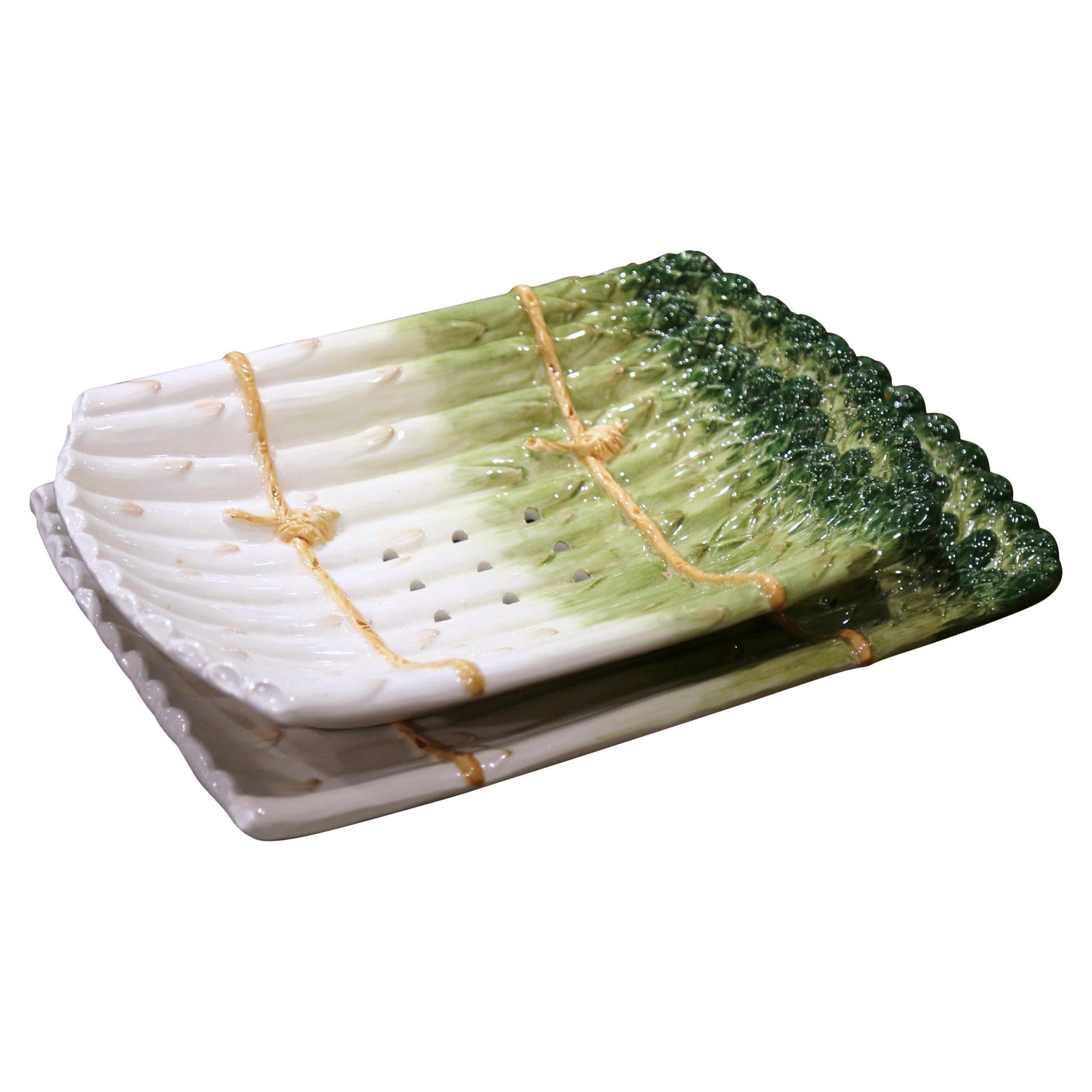 Italian Majolica Two Piece Asparagus Dish with Drainer (1 of 14)