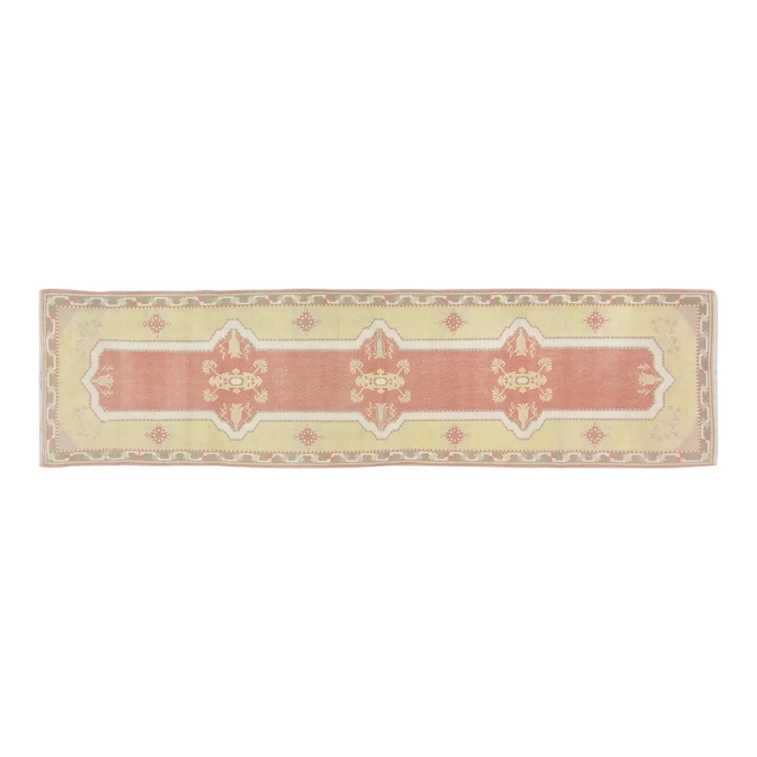 Hand-Knotted Anatolian Wool Runner Rug 2'5 x 10' Vintage Turkish Design: Hand-Knotted Anatolian Wool Runner Rug 2'5 x 10' Vintage Turkish Design This vintage Turkish Anatolian wool rug is hand-knotted using traditional techniques, showcasing a blend of timeless craftsmansh