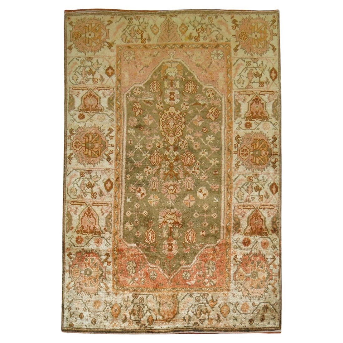 Zabihi Antique Angora Oushak Rug Hand-Woven Turkey 1900 (1 of 9)