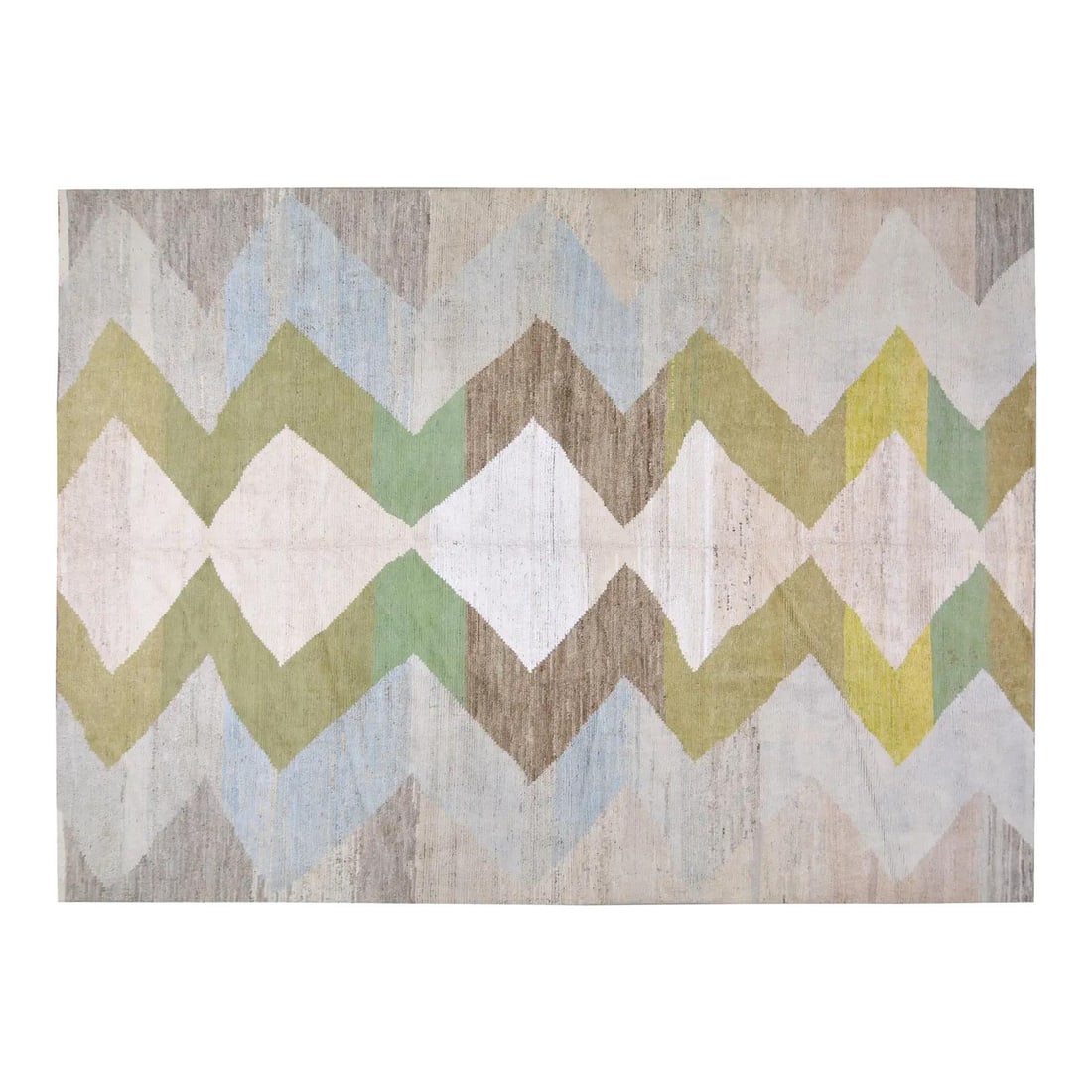 Tan Wool Area Rug Hand Knotted Moroccan Style 10'1'' x 14': Tan Wool Area Rug Hand Knotted Moroccan Style 10'1'' x 14' This Moroccan hand-knotted wool rug showcases traditional craftsmanship combined with a modern design sensibility. Expertly made from soft, d
