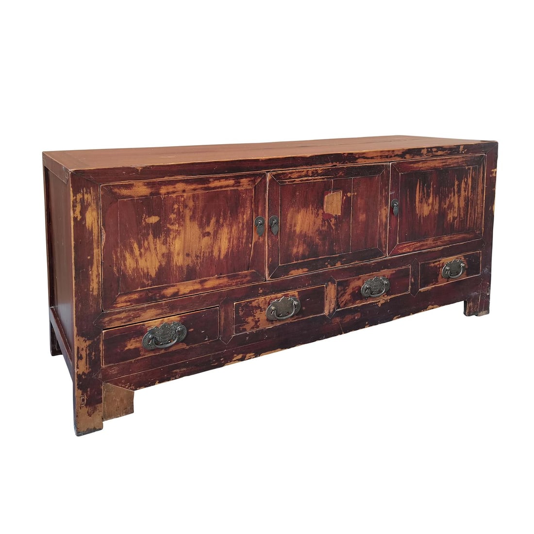 Elegant Reclaimed Elm Chinese Style Sideboard: Elegant Reclaimed Elm Chinese Style Sideboard Discover the elegance of this Timeless Chinese Elm Sideboard, crafted in a beautiful antique or vintage style. This exquisite piece is designed to enhance