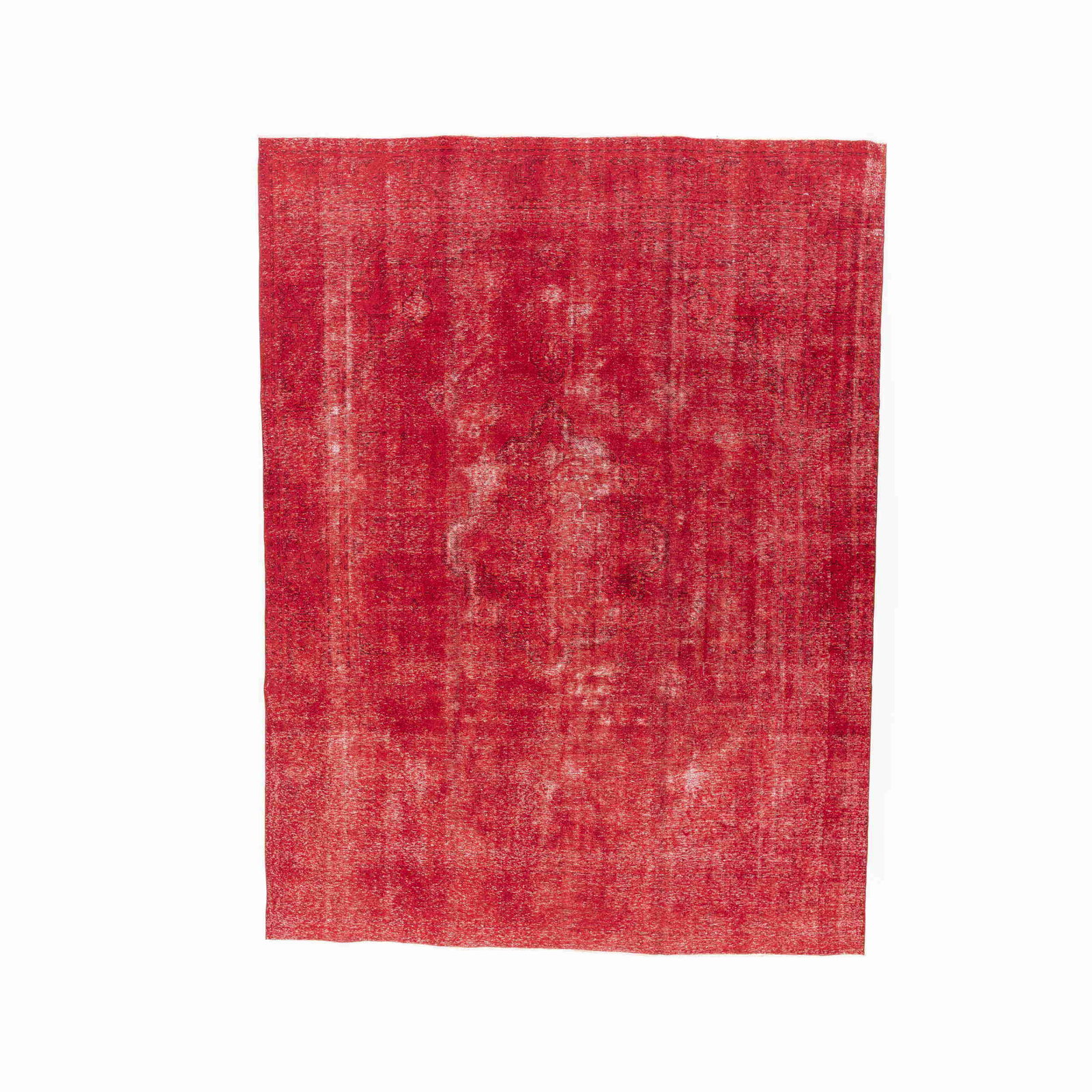 Vintage Handmade Wool Carpet 112.2 x 148.4 Inches: Vintage Handmade Wool Carpet 112.2 x 148.4 Inches This authentic handmade vintage carpet is crafted from high-quality wool on a cotton base, showcasing exquisite craftsmanship with double knots for du