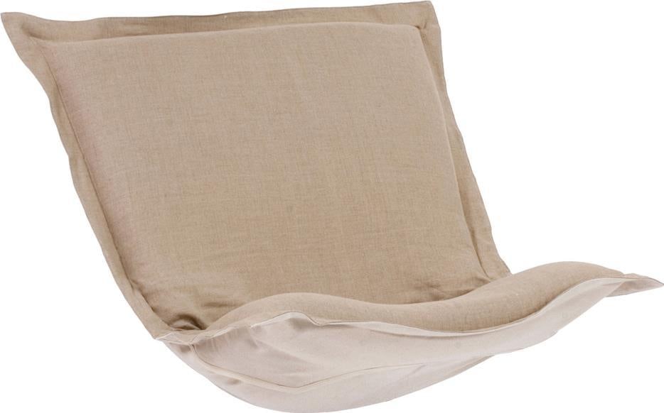 Howard Elliott Natural Linen Slub Puff Chair Slipcover 100% Linen Hand-Finished (1 of 2)