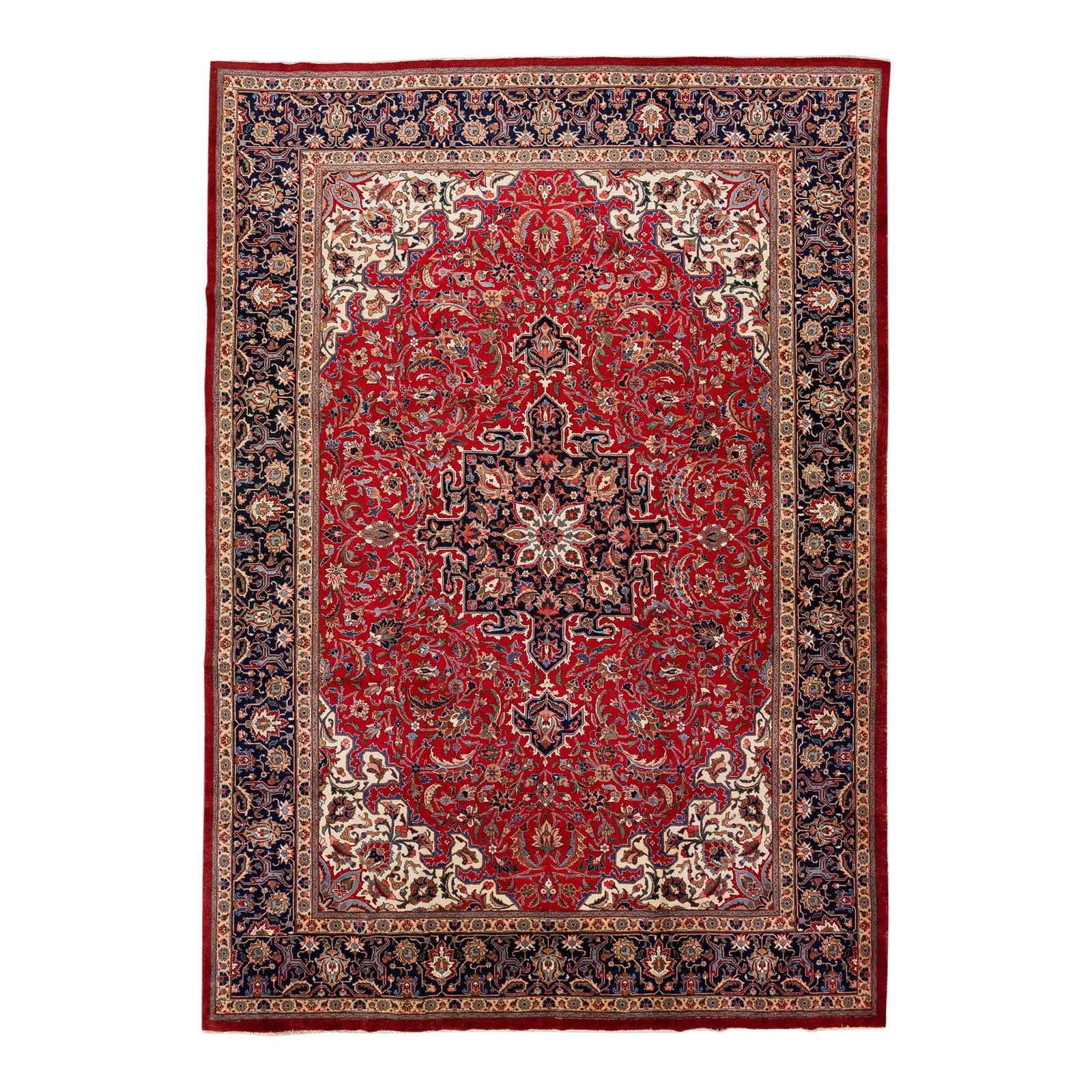 Vintage Persian Tabriz Hand-Knotted Wool Medallion Rug Red 11'3 x 16'3: Vintage Persian Tabriz Hand-Knotted Wool Medallion Rug Red 11'3 x 16'3 Discover the elegance of this vintage Persian Tabriz hand-knotted wool rug, featuring a striking red color field complemented by 