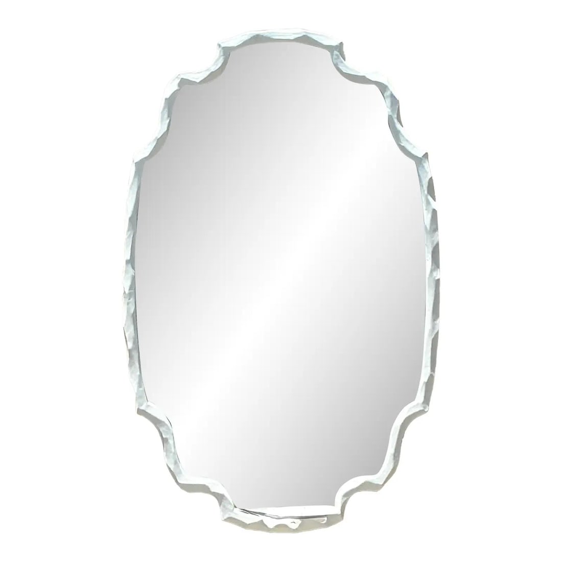Vintage Boho Oly Front Mirror White Distressed Frame 37.75x59.75: Vintage Boho Oly Front Mirror White Distressed Frame 37.75x59.75 Discover a stunning vintage Oly-style front mirror that beautifully merges bohemian charm with classic elegance. This mirror features a