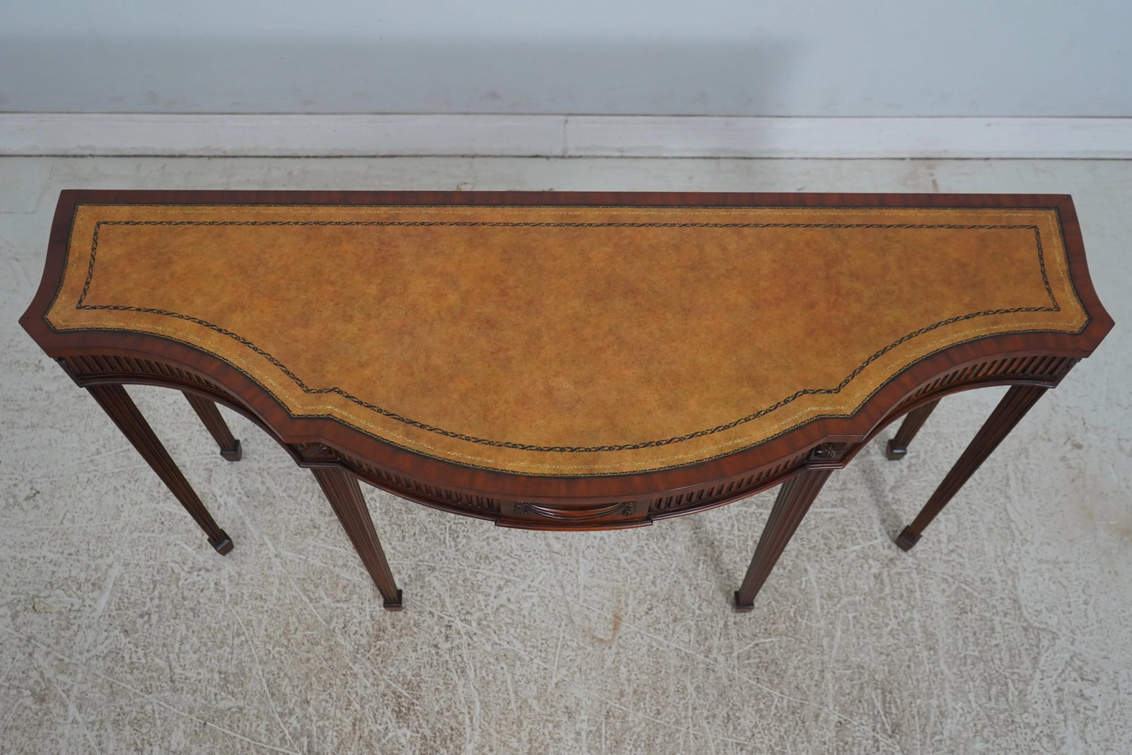 Maitland Smith Mahogany Console Table with Leather Top Adams Style - 3