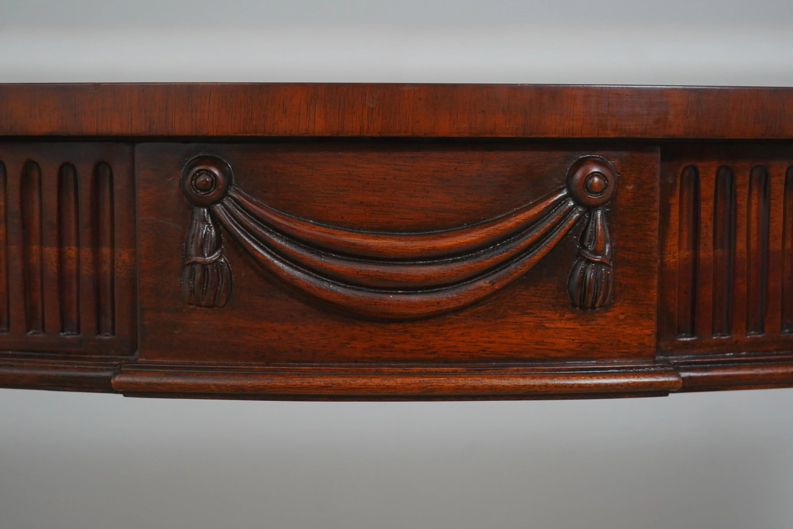 Maitland Smith Mahogany Console Table with Leather Top Adams Style - 4