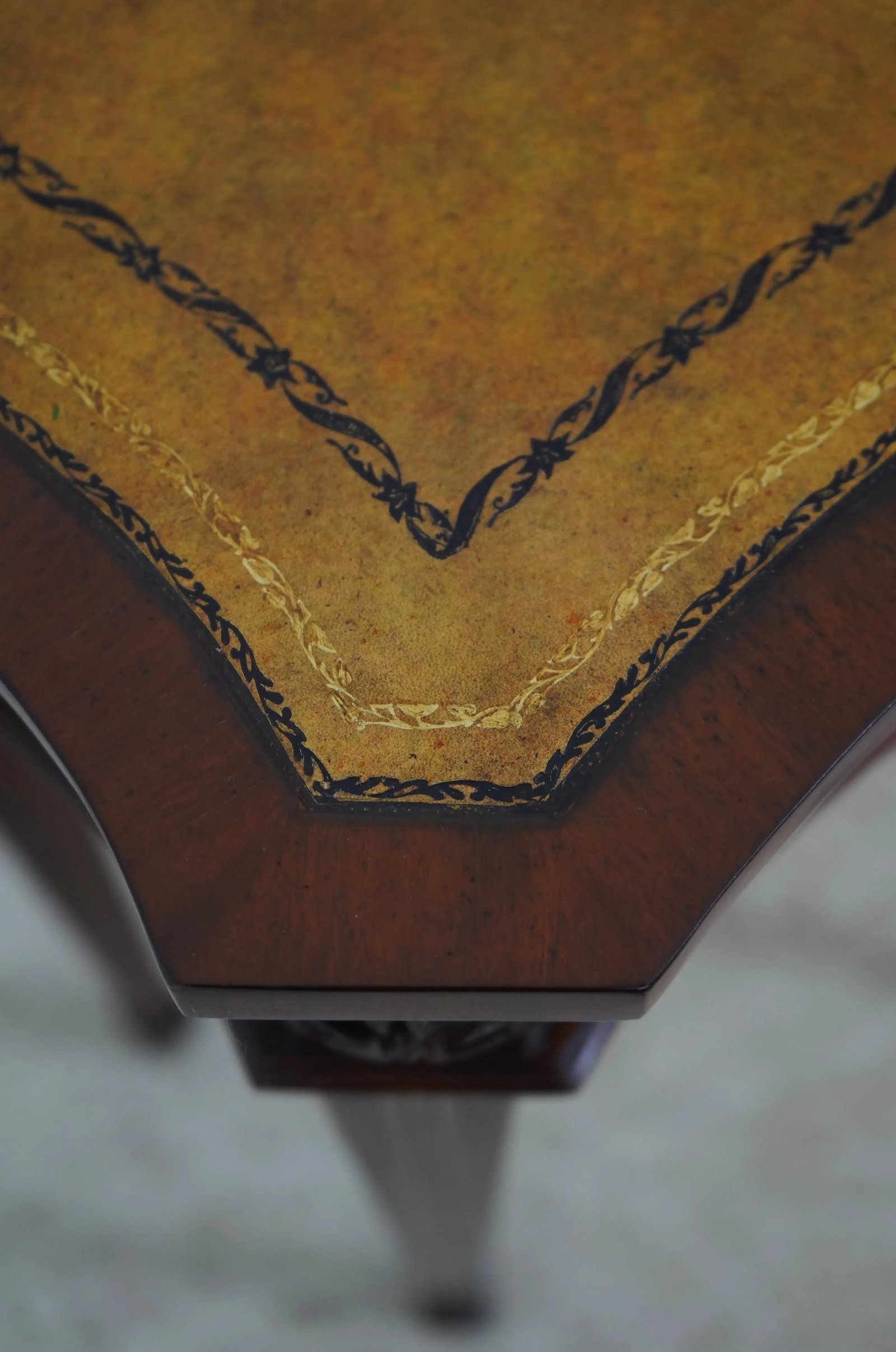 Maitland Smith Mahogany Console Table with Leather Top Adams Style - 5