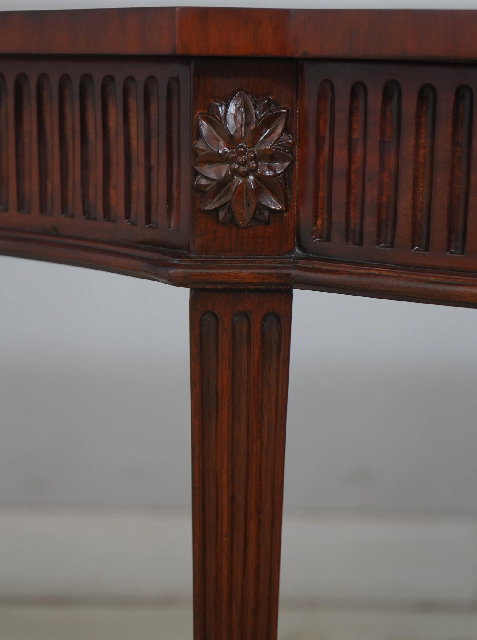 Maitland Smith Mahogany Console Table with Leather Top Adams Style - 6