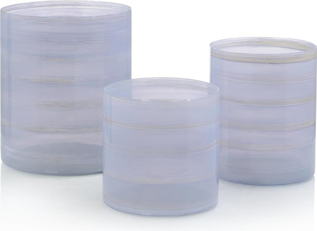 John-Richard Elegant Frosted Lilac Glass Vases 8": John-Richard Elegant Frosted Lilac Glass Vases 8" Enhance your home decor with these Elegant Frosted Lilac Vases by John-Richard. Crafted from high-quality glass, these translucent vases combine aesth